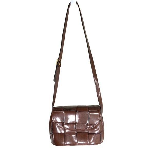 Claude Van Pelle Square Lattice Shoulder purse - Picture 1 of 13